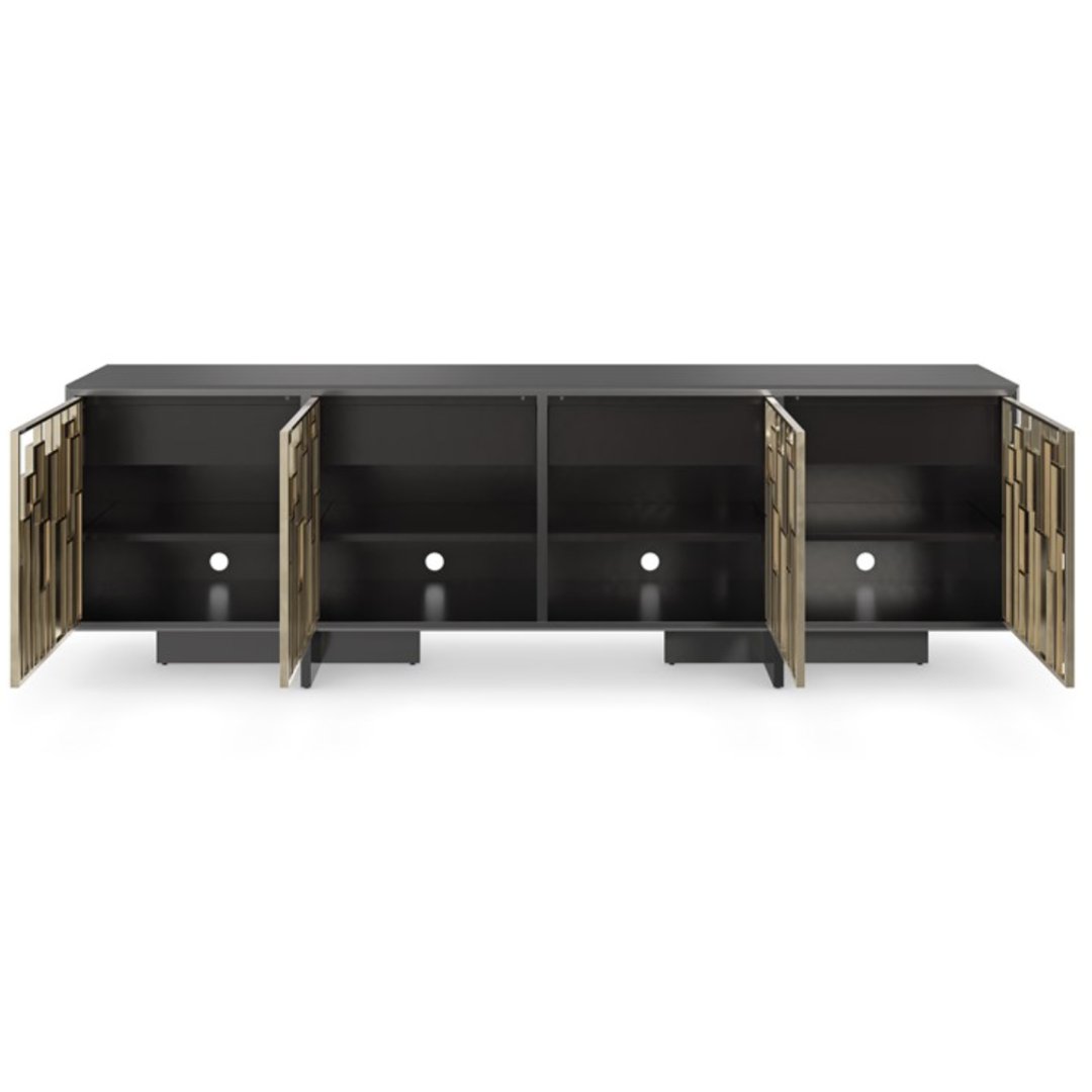 Art Deco Midtown Accent Cabinet with Mixed Metals - HER Home Design Boutique